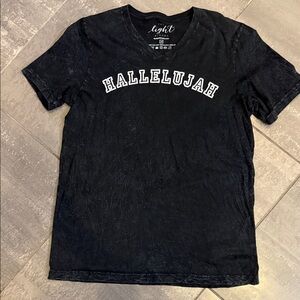 Black Mineral Wash Hallelujah Tee Shirt The Light Blonde Large